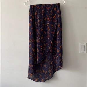 NWT Madewell Midi Skirt Navy Floral SZ 00
